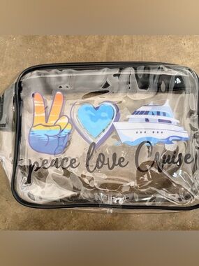 Clear Cruise Bag with Peace Love Cruise Design